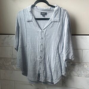 GGO Women's Light Blue Button Down Shirt